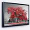 Designart - Big Red Tree on Foggy Day - Landscape Framed Canvas Art Print